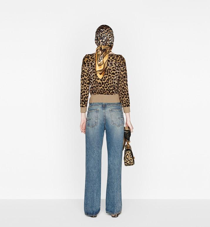 Diortwin Mizza Square Scarf • Beige Multicolor Silk Twill