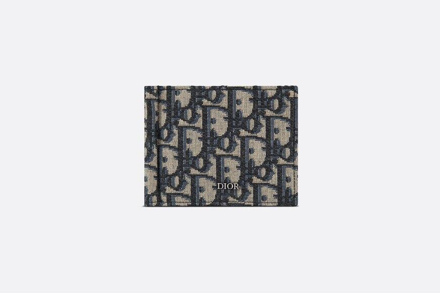 Wallet with Bill Clip • Beige and Black Dior Oblique Jacquard