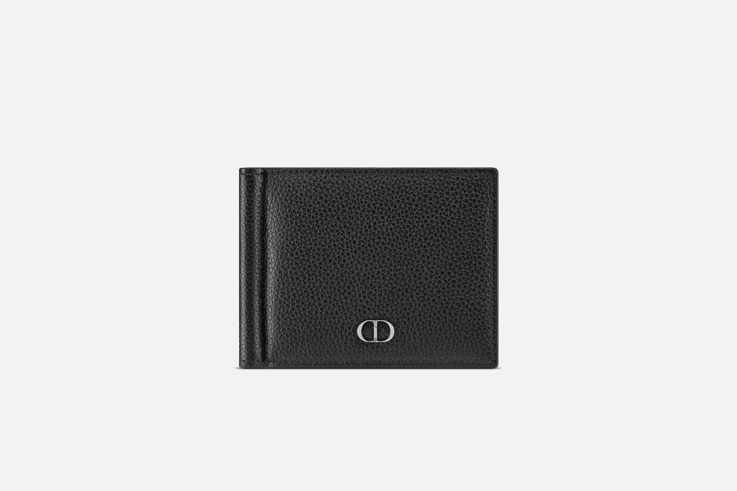Wallet with Bill Clip • Black Grained Calfskin with 'CD Icon' Signature