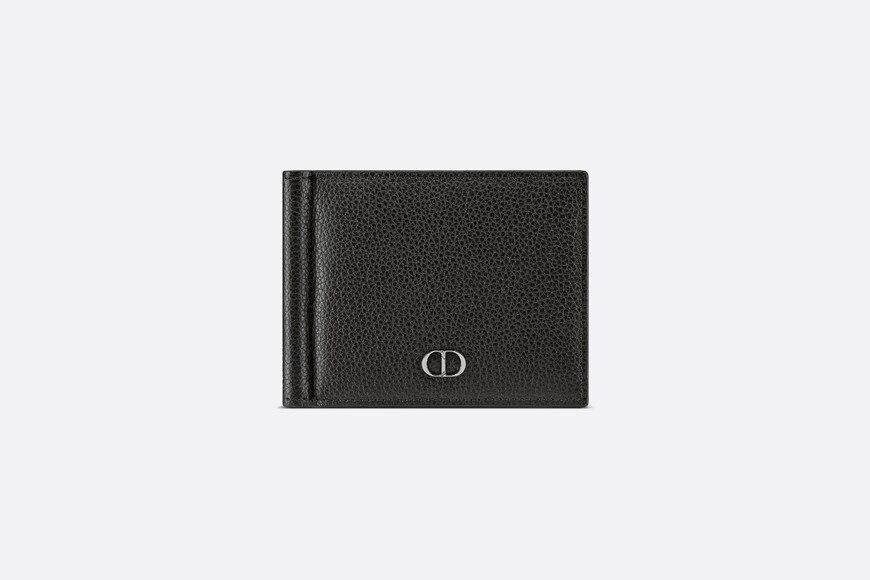 Wallet with Bill Clip • Black Grained Calfskin with 'CD Icon' Signature