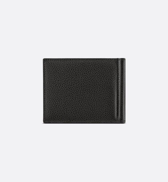 Wallet with Bill Clip • Black Grained Calfskin with 'CD Icon' Signature