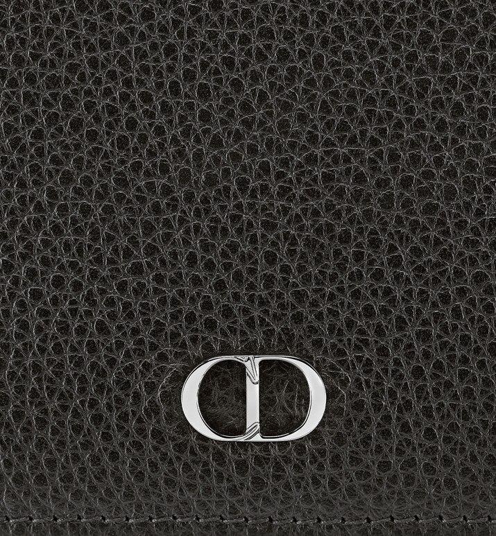 Wallet with Bill Clip • Black Grained Calfskin with 'CD Icon' Signature