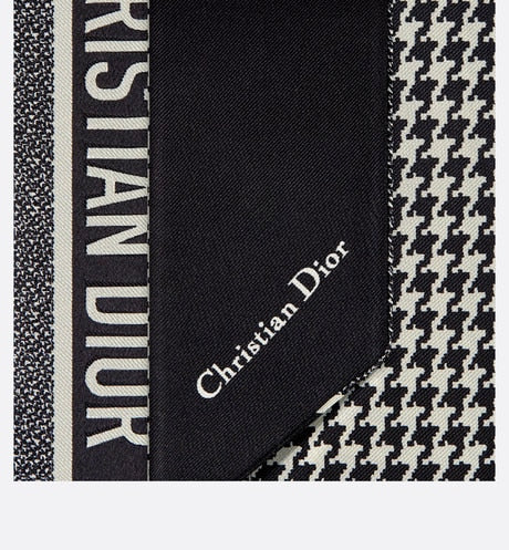 30 Montaigne Mitzah Scarf • Black and White Silk Twill