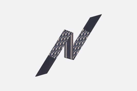 Dior Oblique Mitzah Scarf • Navy Blue Silk Twill