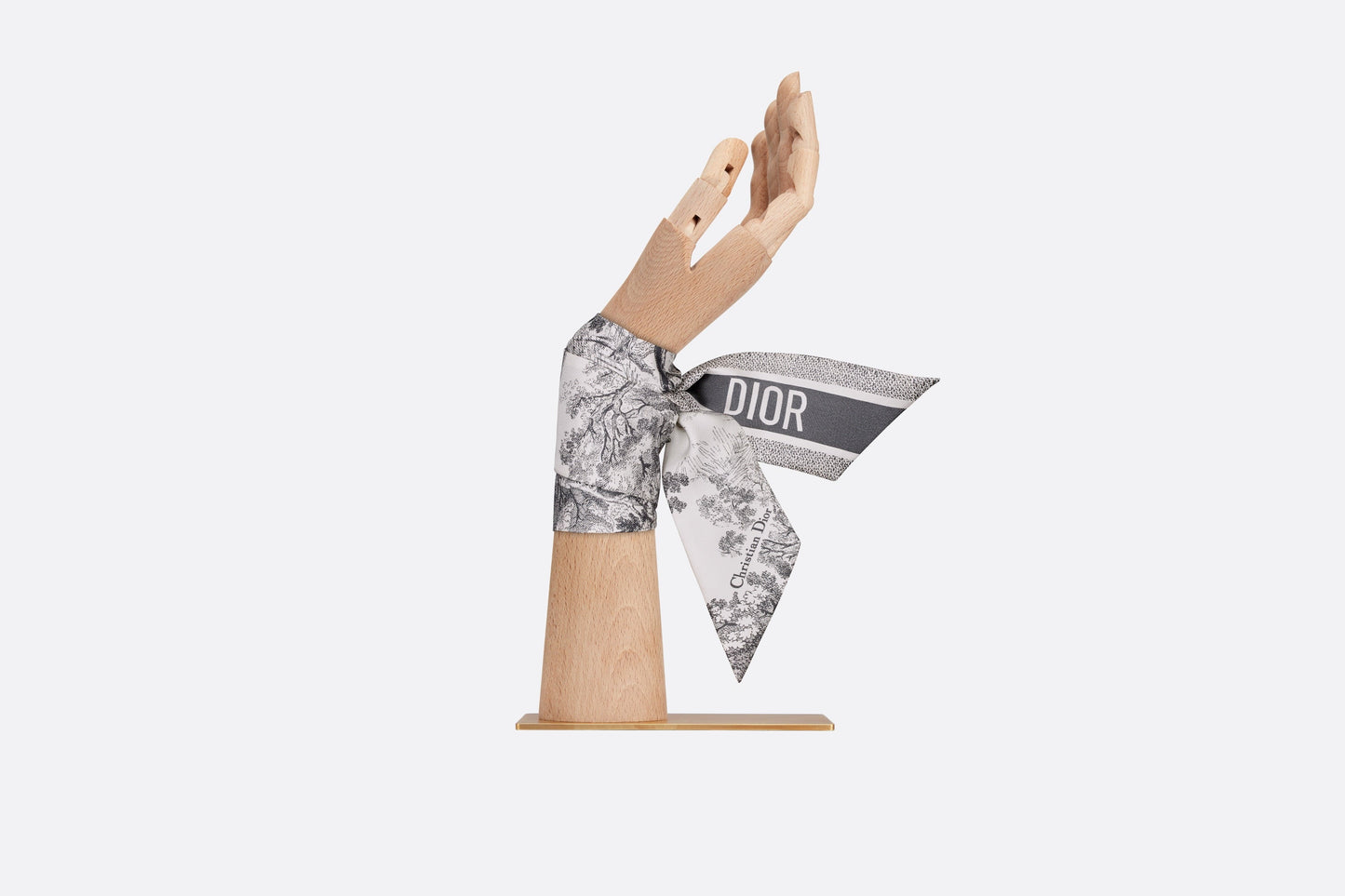 Toile de Jouy Sauvage Mitzah Scarf • Ivory and Gray Silk Twill