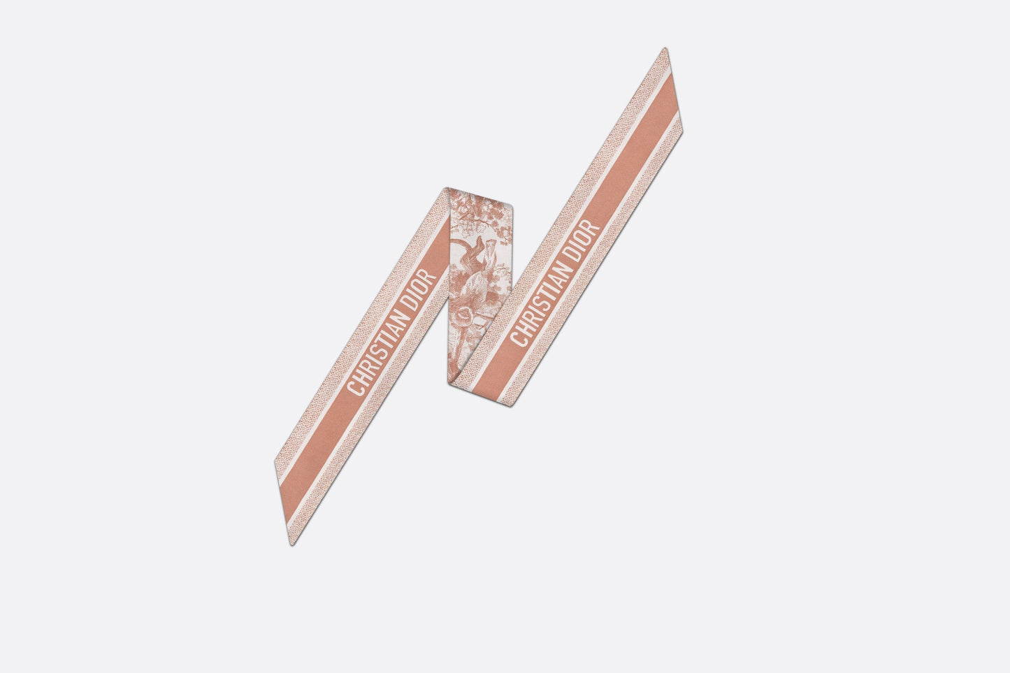 Toile de Jouy Sauvage Mitzah Scarf • Ivory and Pink Silk Twill