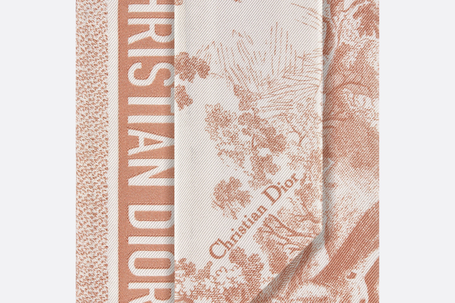 Toile de Jouy Sauvage Mitzah Scarf • Ivory and Pink Silk Twill