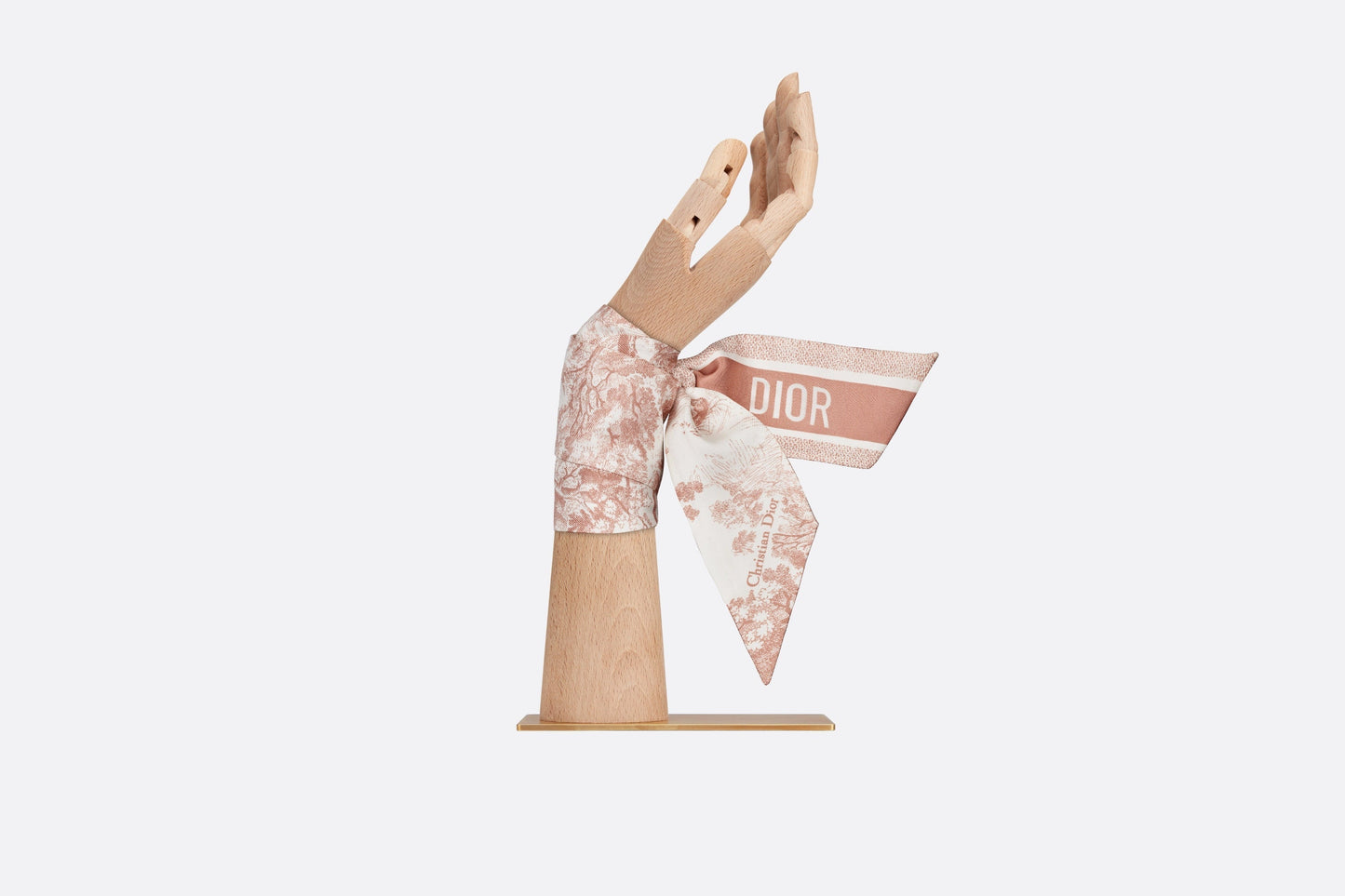 Toile de Jouy Sauvage Mitzah Scarf • Ivory and Pink Silk Twill