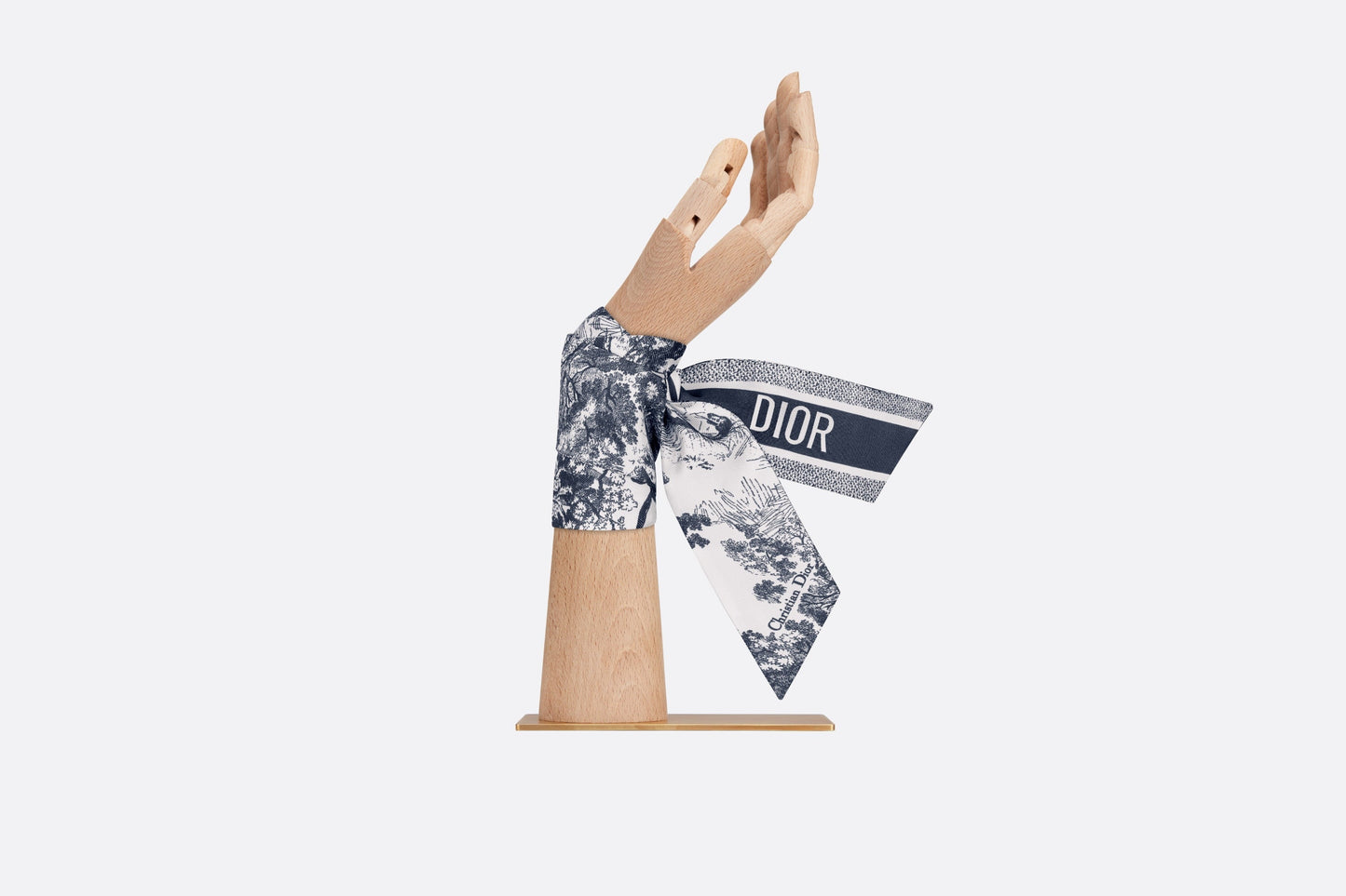 Toile de Jouy Sauvage Mitzah Scarf • Ivory and Navy Blue Silk Twill