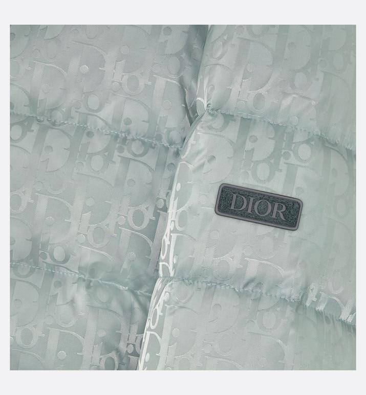 Dior Oblique Hooded Down Jacket • Silver-Tone Technical Jacquard