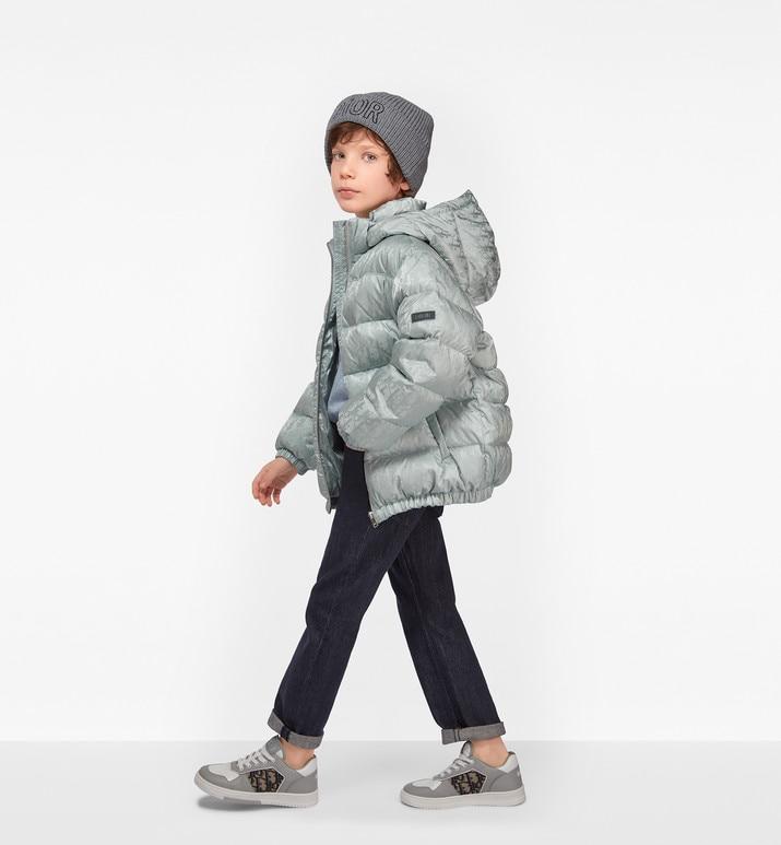 Dior Oblique Hooded Down Jacket • Silver-Tone Technical Jacquard