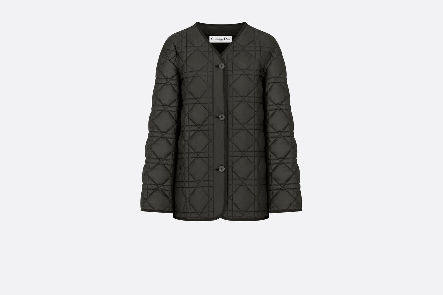Macrocannage Peacot • Black Quilted Technical Taffeta