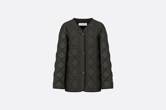 Macrocannage Peacot • Black Quilted Technical Taffeta
