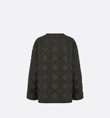 Macrocannage Peacot • Black Quilted Technical Taffeta