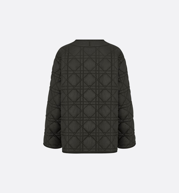 Macrocannage Peacot • Black Quilted Technical Taffeta