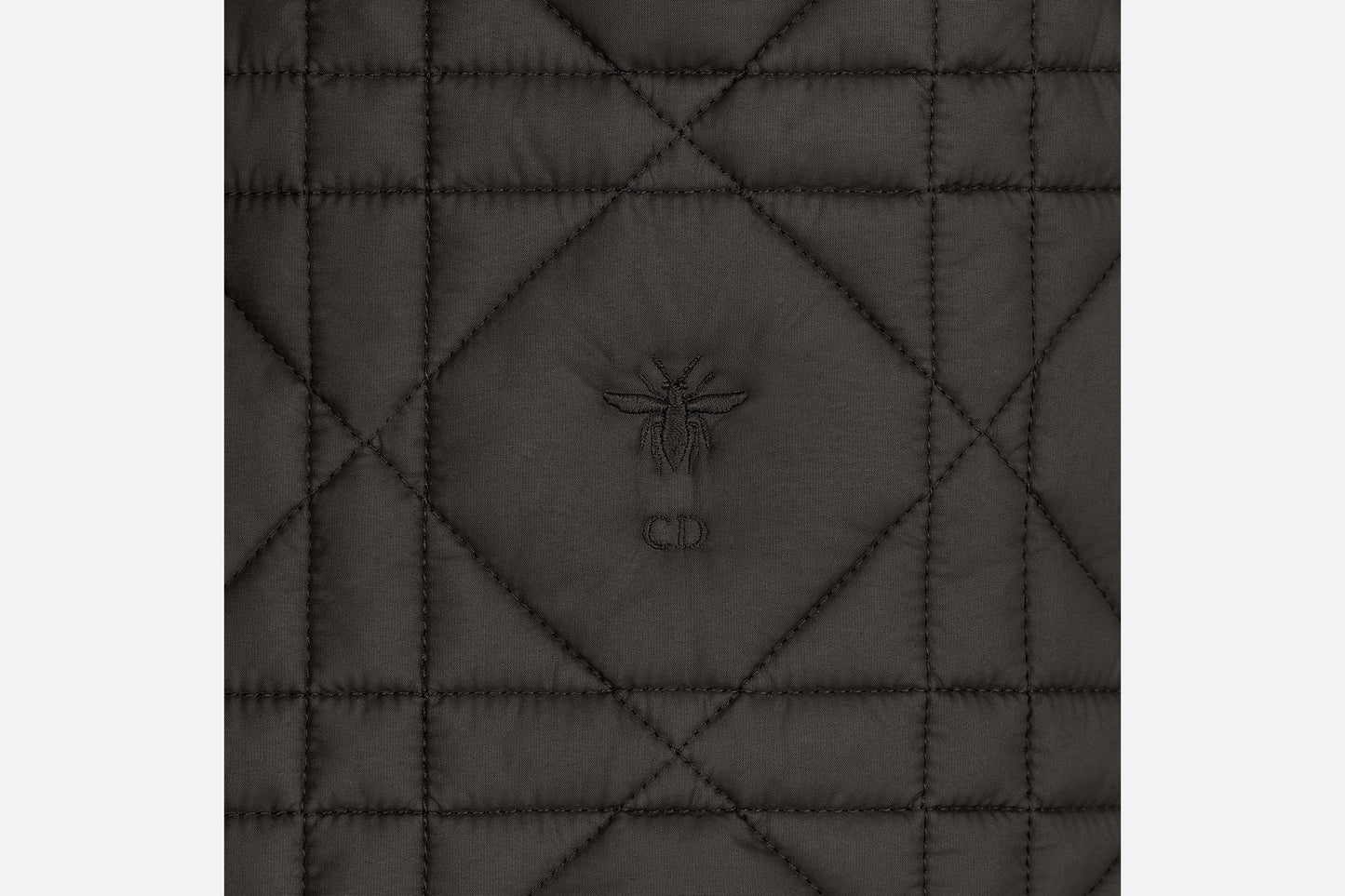 Macrocannage Peacot • Black Quilted Technical Taffeta