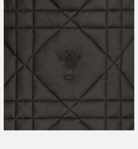 Macrocannage Peacot • Black Quilted Technical Taffeta