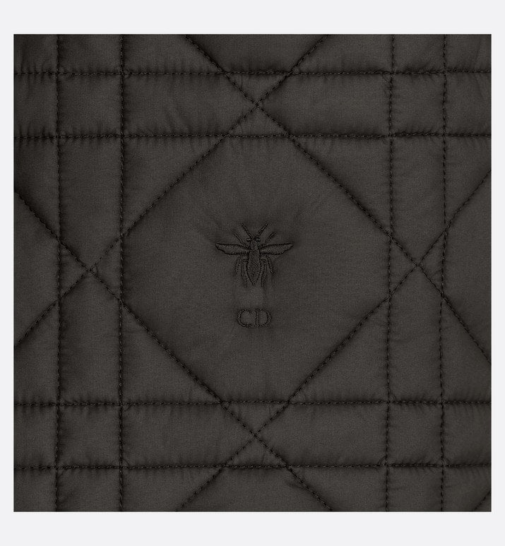 Macrocannage Peacot • Black Quilted Technical Taffeta