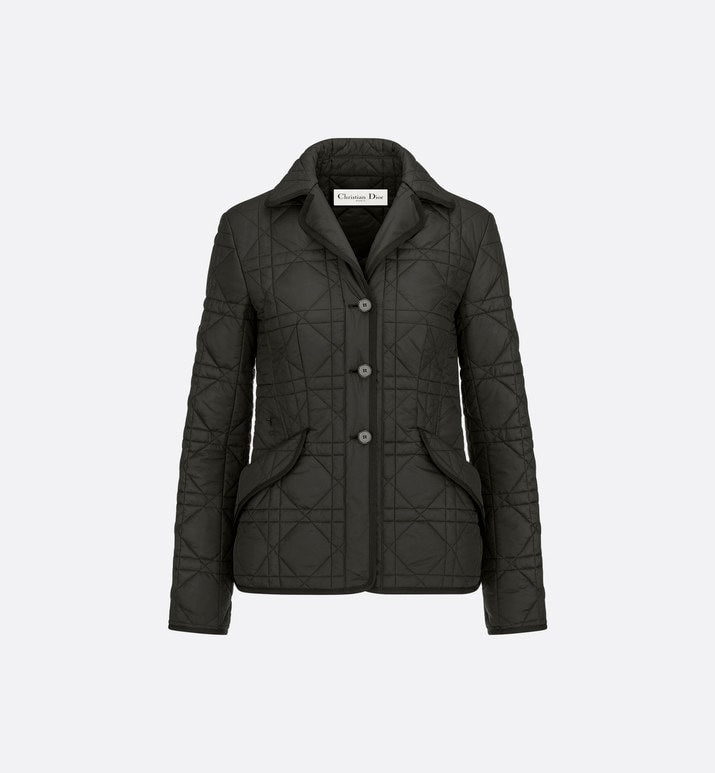 Macrocannage Bar Jacket • Black Quilted Technical Taffeta