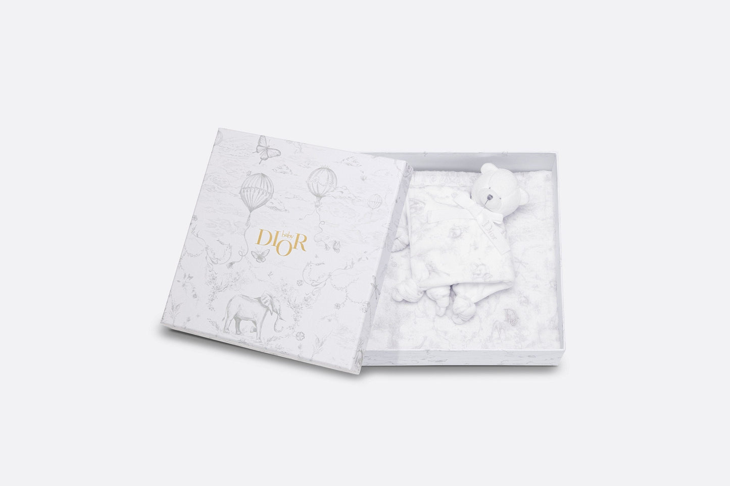 Toile de Jouy Newborn Gift Set • Gray and White Muslin, Interlock and Cotton Velvet