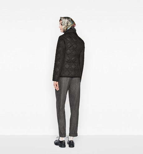 Macrocannage Bar Jacket • Black Quilted Technical Taffeta