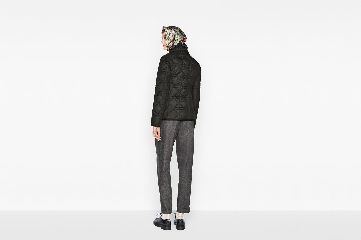 Macrocannage Bar Jacket • Black Quilted Technical Taffeta