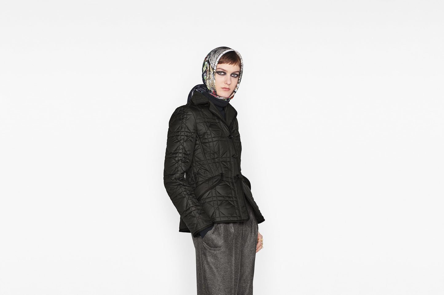 Macrocannage Bar Jacket • Black Quilted Technical Taffeta