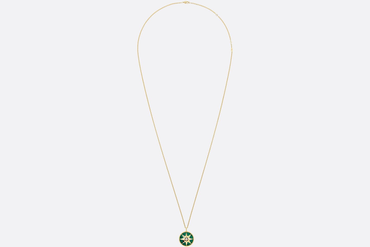 Large Rose Des Vents Medallion • Yellow Gold, Diamond and Malachite