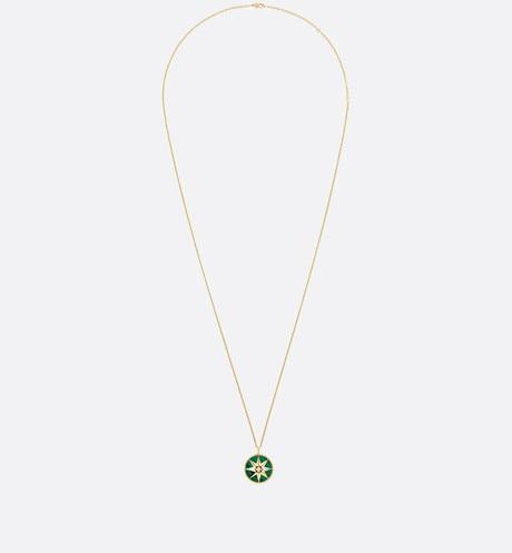 Large Rose Des Vents Medallion • Yellow Gold, Diamond and Malachite
