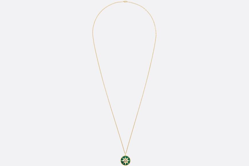 Large Rose Des Vents Medallion • Yellow Gold, Diamond and Malachite