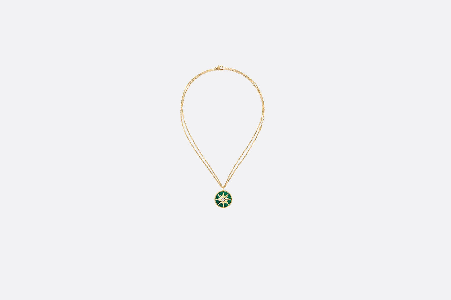 Large Rose Des Vents Medallion • Yellow Gold, Diamond and Malachite