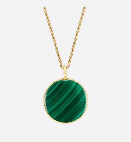 Large Rose Des Vents Medallion • Yellow Gold, Diamond and Malachite