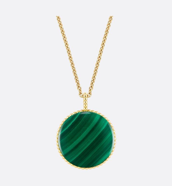 Large Rose Des Vents Medallion • Yellow Gold, Diamond and Malachite
