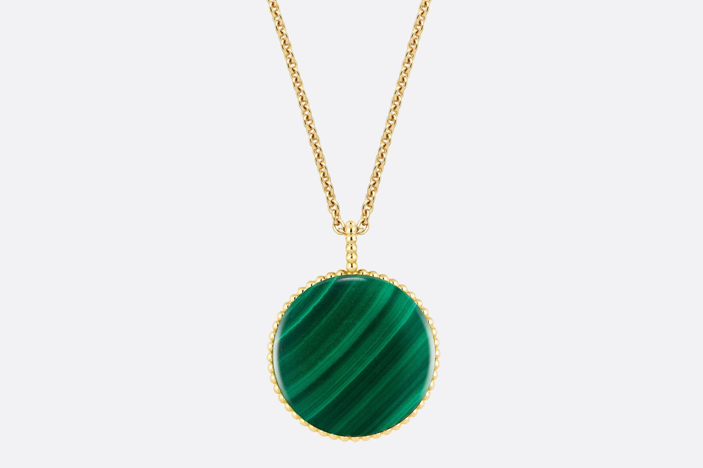 Large Rose Des Vents Medallion • Yellow Gold, Diamond and Malachite