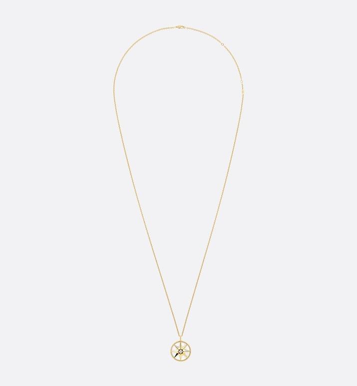 Large Rose Des Vents Medallion • Yellow Gold, Diamond and Mother-of-pearl