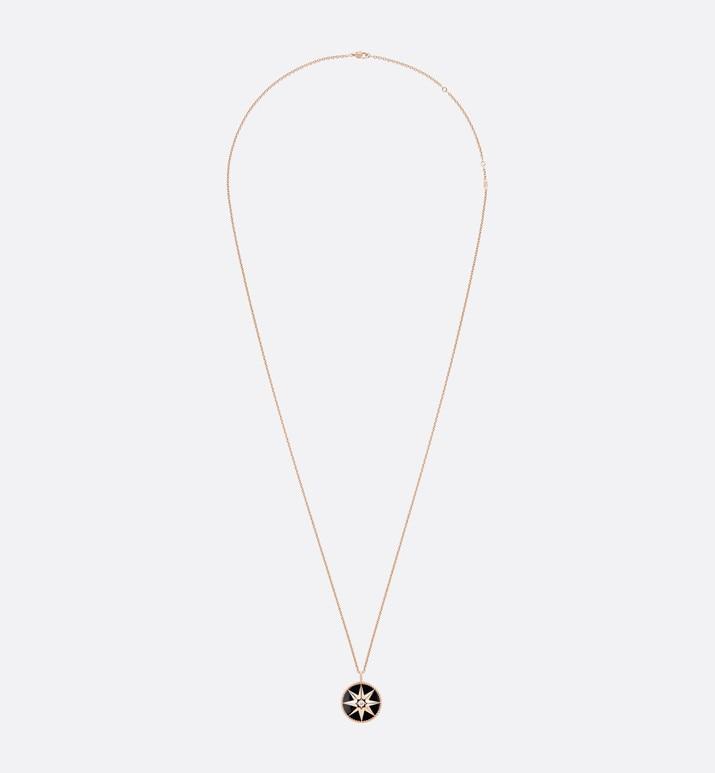 Large Rose Des Vents Medallion • Rose Gold, Diamond and Onyx
