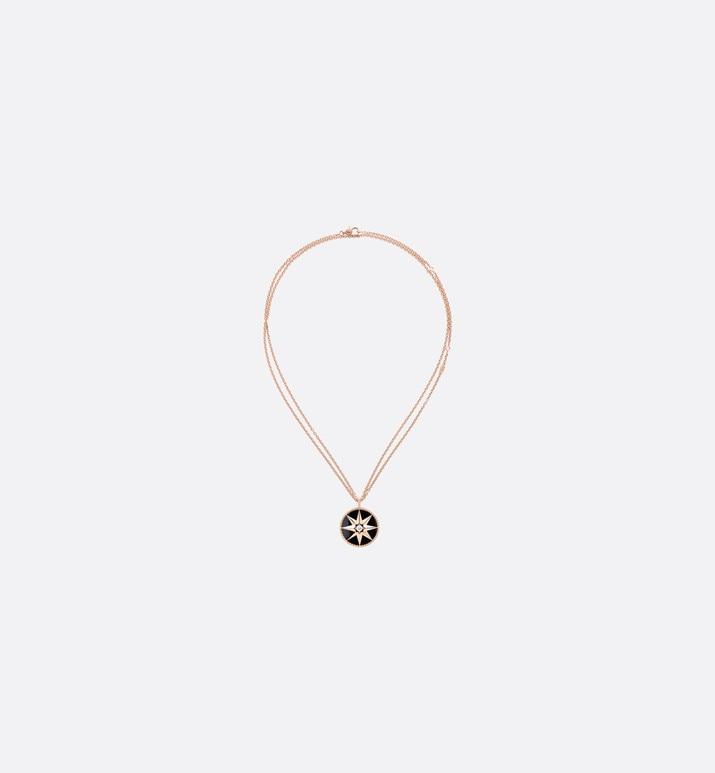 Large Rose Des Vents Medallion • Rose Gold, Diamond and Onyx