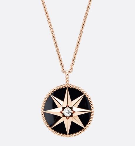 Large Rose Des Vents Medallion • Rose Gold, Diamond and Onyx