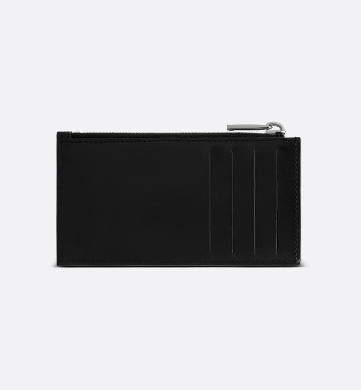 Zipped Card Holder • Black Dior Oblique Galaxy Leather