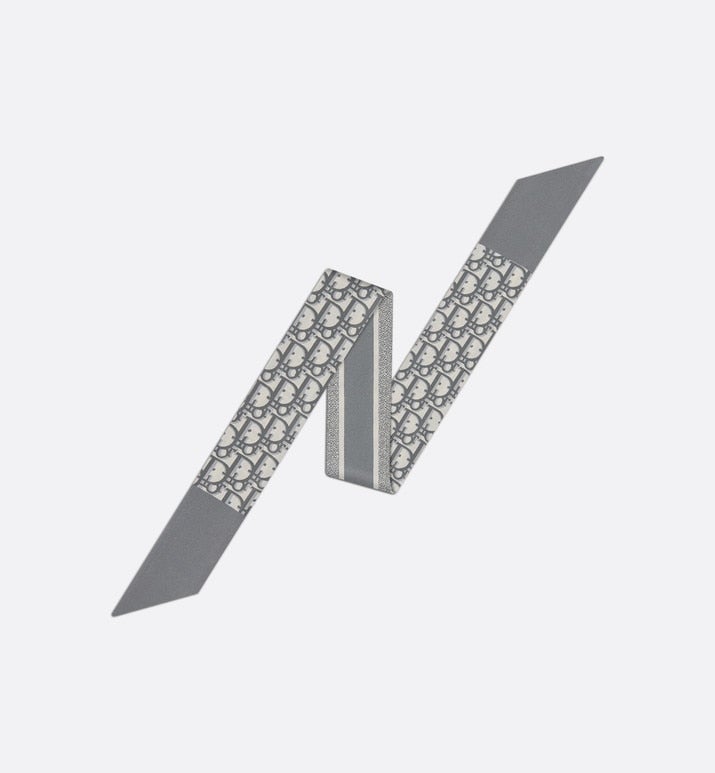 Dior Oblique Mitzah Scarf • Gray Silk Twill