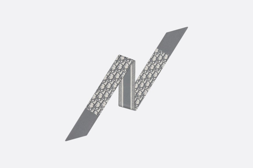 Dior Oblique Mitzah Scarf • Gray Silk Twill