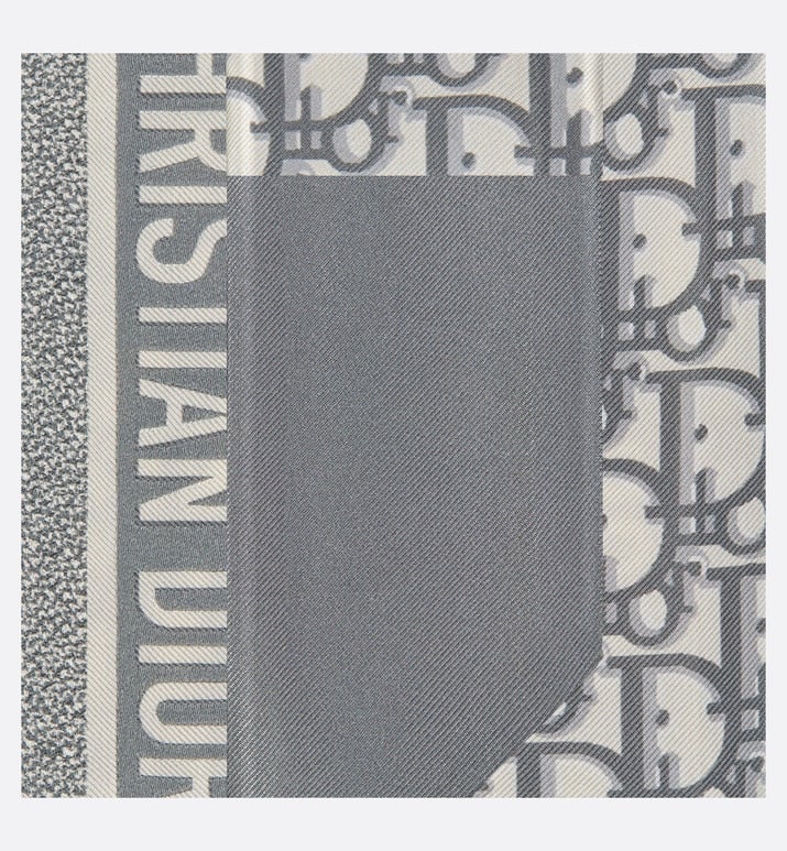 Dior Oblique Mitzah Scarf • Gray Silk Twill