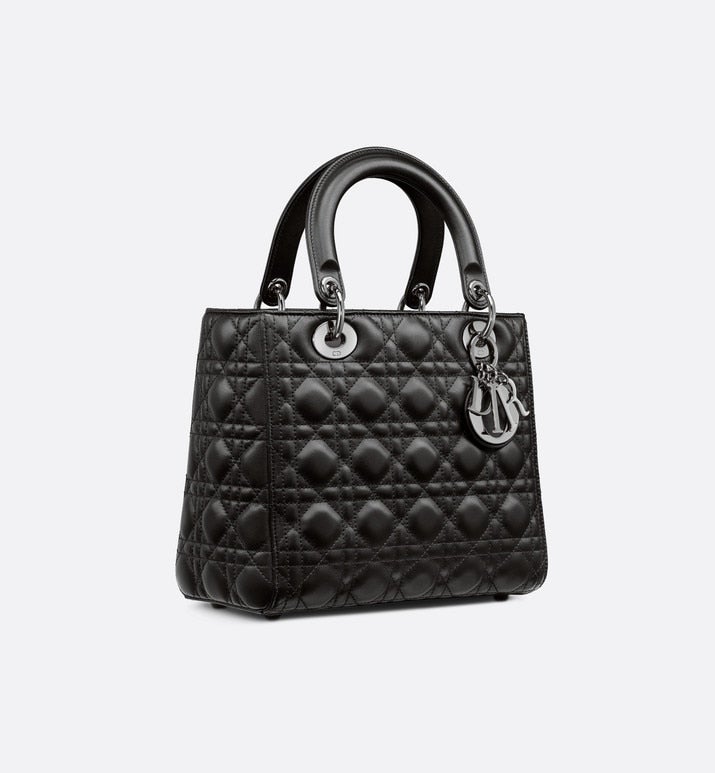 Medium Lady Dior Bag • Black Cannage Lambskin