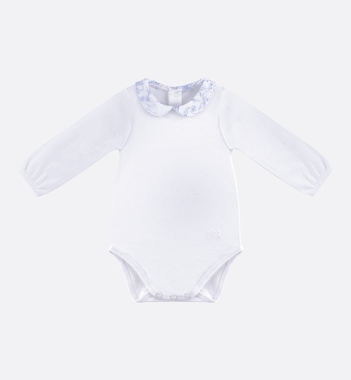 Toile de Jouy Newborn Gift Set • Sky Blue and White Interlock with Cotton Satin