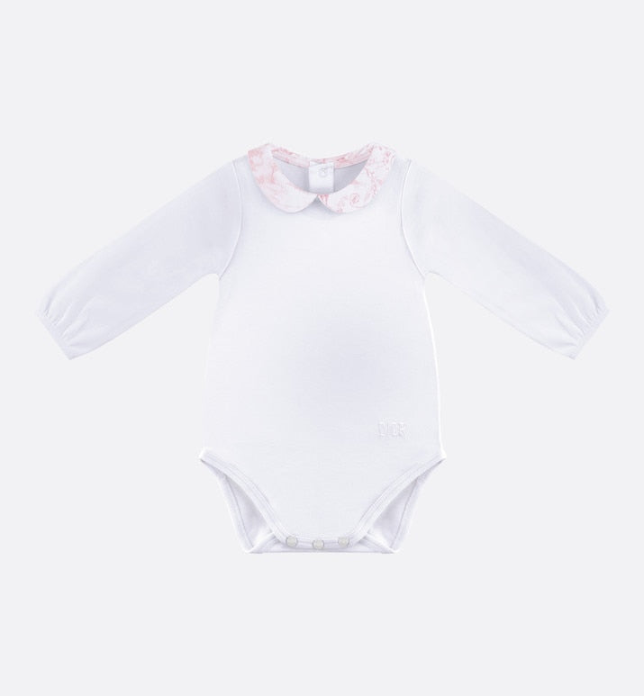 Toile de Jouy Newborn Gift Set • Pale Pink and White Interlock with Cotton Satin