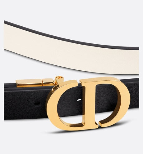 30 Montaigne Reversible Belt • Black and Latte Smooth Calfskin, 20 MM