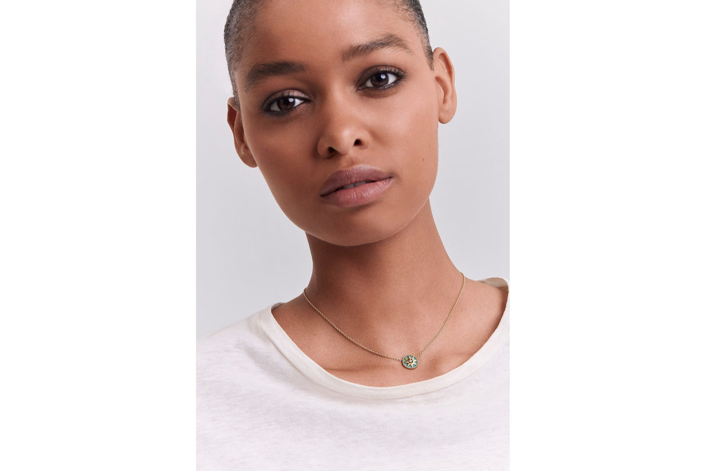 Rose Des Vents Necklace • Yellow Gold, Diamond and Turquoise