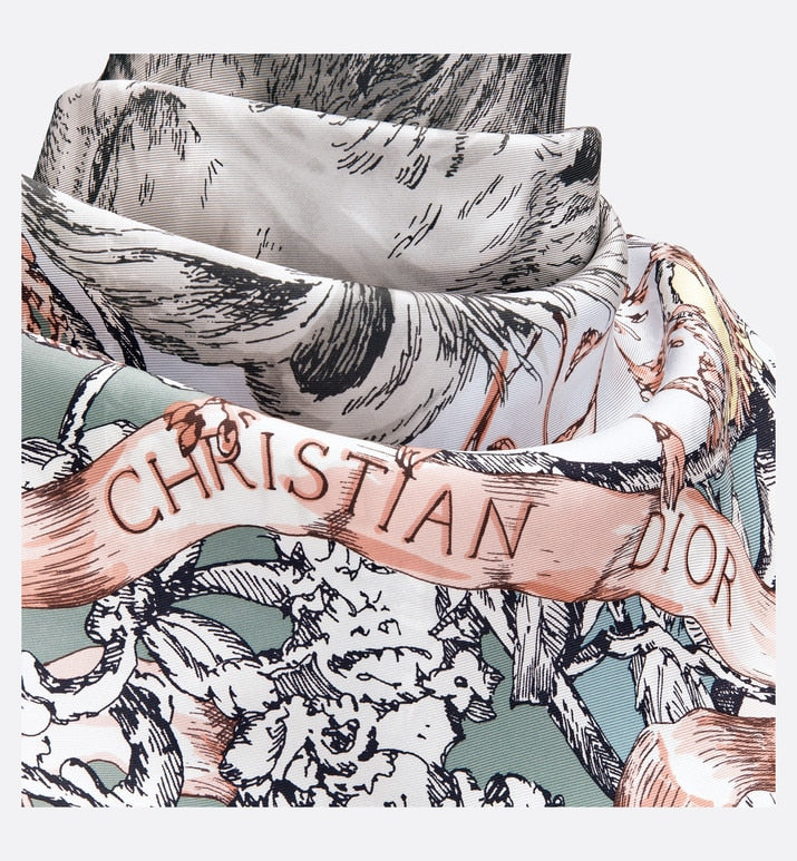 La Force Square Scarf • Rose Des Vents Silk Twill