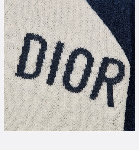 'CHRISTIAN DIOR 8' Bomber Jacket • Ecru and Blue Technical Wool Knit