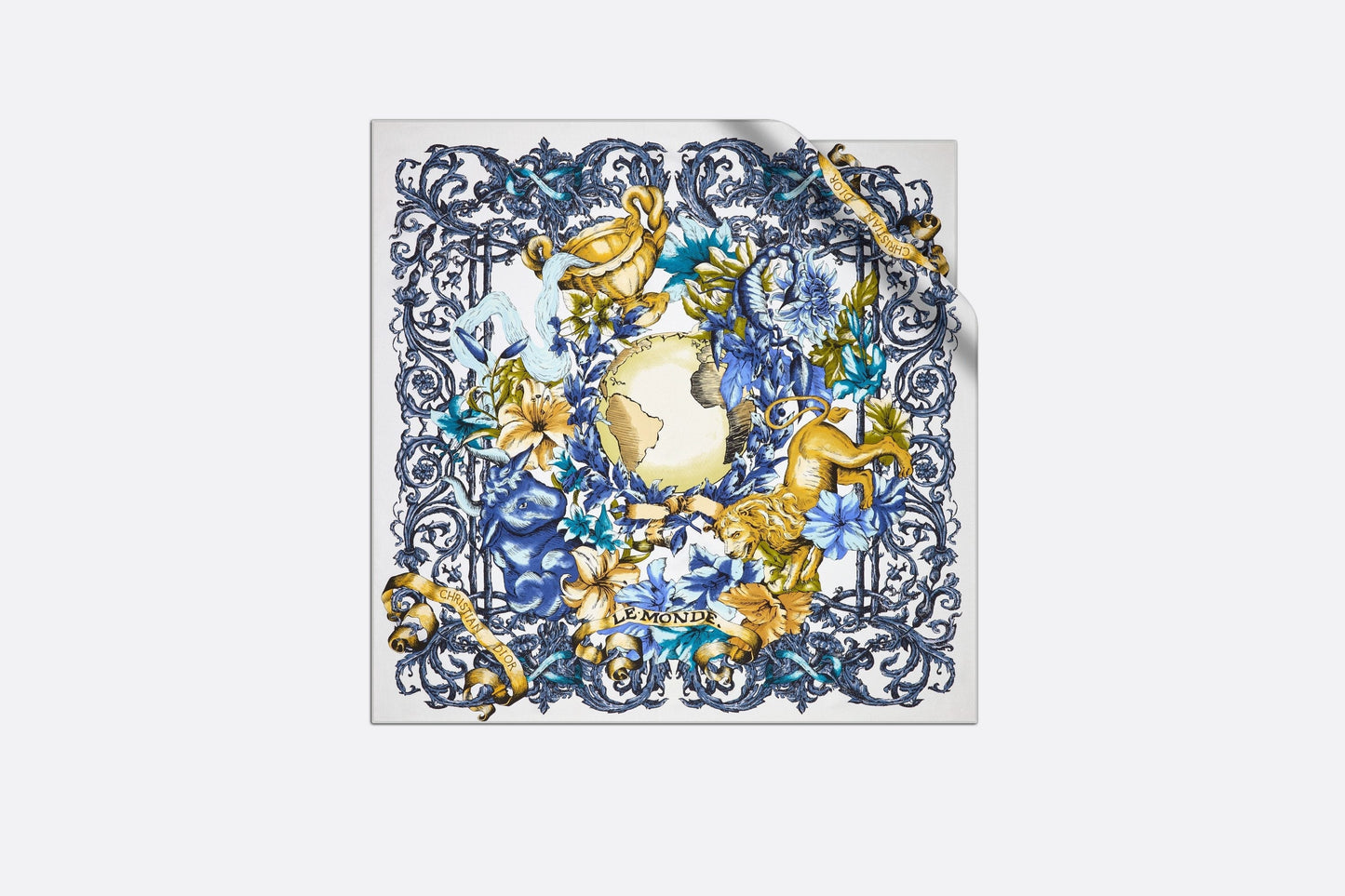 Le Monde Square Scarf • Multicolor Silk Twill